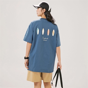 2025夏季新款男装日系潮牌纯棉印花圆领宽松短袖休闲T恤T952-F39图片