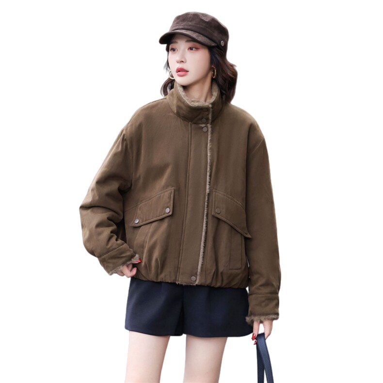 休闲时尚高端气质加绒加厚棉衣棉服2025年新款,女装棉衣/棉服,玛其路
