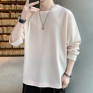 2022华夫格长袖卫衣学生圆领男潮牌宽松潮流百搭上衣W979-P27图片