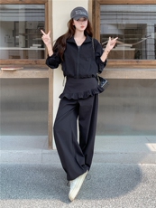 《档口现货》26秋上新气质夹克外套屁连工装长裤两件套女，女装套装/套裙，苗苗