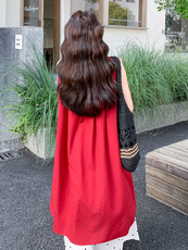 红色炸街时尚套装女夏季2025新款法式圆领背心裙波点阔腿裤两件套，女装套装/套裙，浙宝305