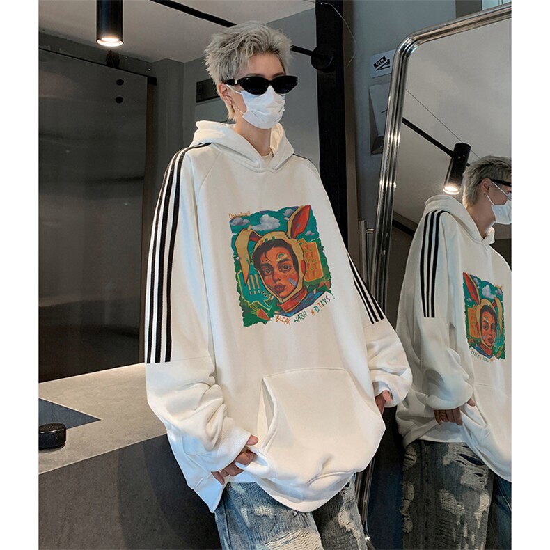 抖音得物供货提供视频秋冬重磅美式宽松织带连帽卫衣0435,男装卫衣,电商A486