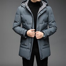 中老年羽绒服男中长款爸爸冬装休闲外套中年男士QLMF8239-P305图片