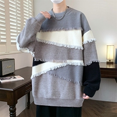 83927-P65秋冬新款休闲毛衣男长袖针织衫港风宽松毛衣打底衫，男装针织衫/毛衣，电商D310B
