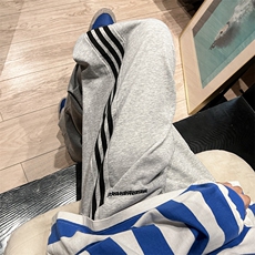 阔腿裤男港风潮流条纹2024秋冬季新款ins宽松百搭运动裤K2506-P35，男装休闲裤，星座412-2