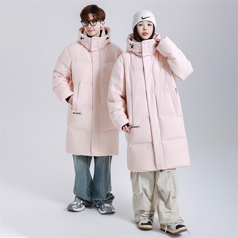 大货中长款连帽鹅绒情侣羽绒服保暖纯色加厚上衣801p260,男装羽绒服,星座1602B（原101B-1）