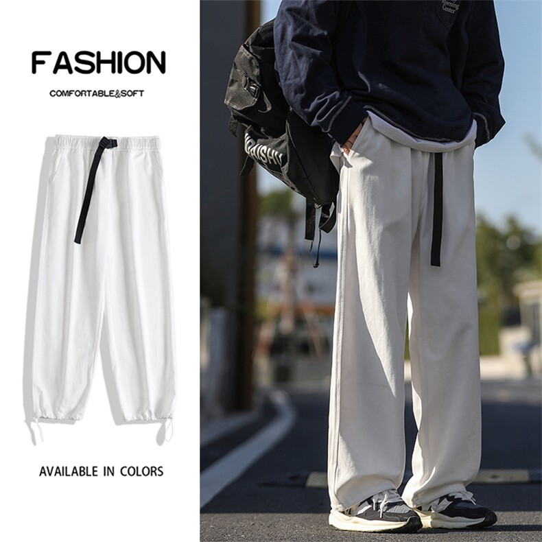 休闲裤男士高街宽松百搭垂感直筒潮流男生运动长裤子K660-特批-38，女装休闲裤，星座718-1