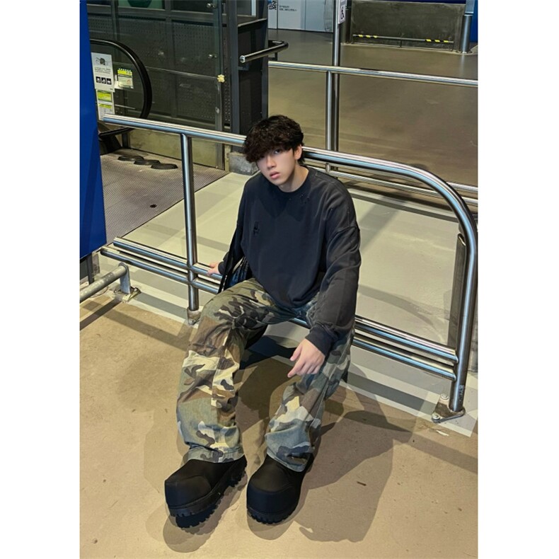 【有货】军绿色伐木迷彩工装裤男美式vibe裤子高街K7049HH-特P55,男装工装外套,星座1007（原301D）