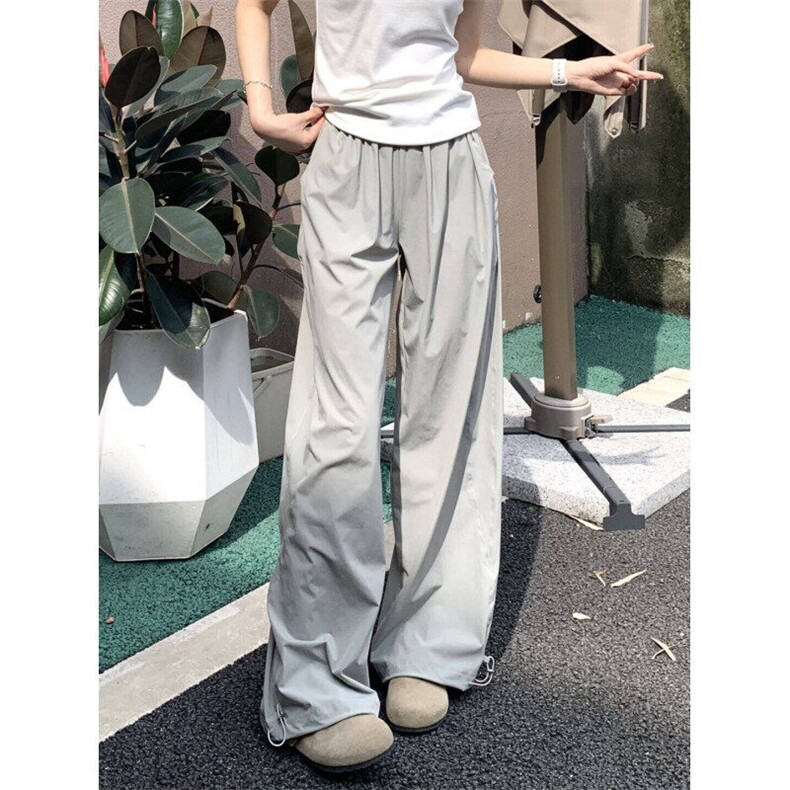 现货 藏青色斜切弯刀裤子男女夏季软壳工装长裤特P38图片