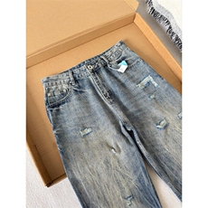 破洞牛仔裤男春夏季新款美式高街vibe直筒cleanfit裤子WL4244-P48，男装牛仔裤，星座1008