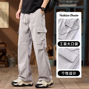 潮牌美式工装裤男士2026春夏季新款宽松直筒高街休闲裤Z2536-P40图片