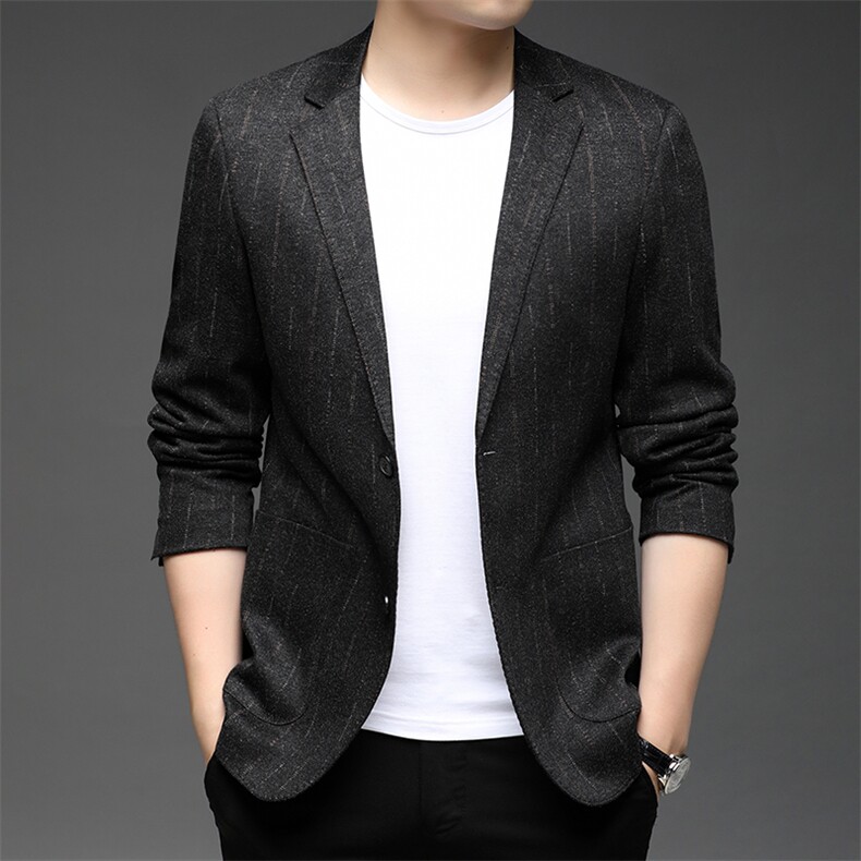 2023秋季新款休闲西服外套中年男士时尚纯色百搭西服HB21831-P165,男装西服,电商B212（原钱塘6029）