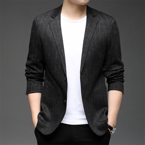 2023秋季新款休闲西服外套中年男士时尚纯色百搭西服HB21831-P165图片