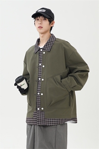秋季休闲痞帅工装假两件翻领夹克潮流外套XZ301b-2-JK2582P78图片