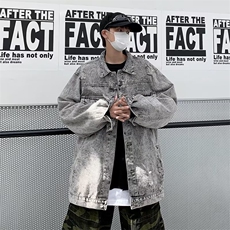 春秋做旧牛仔外套男高街潮牌日系美式休闲嘻哈青少年夹克W032，男装夹克，星座1116A-1（原606A）