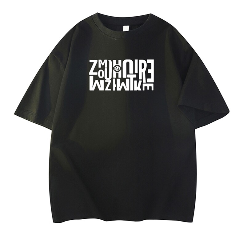 抖音得物210克现货宽松纯棉美式潮牌印花落肩袖纯棉T恤AT21122,男装T恤,电商A443