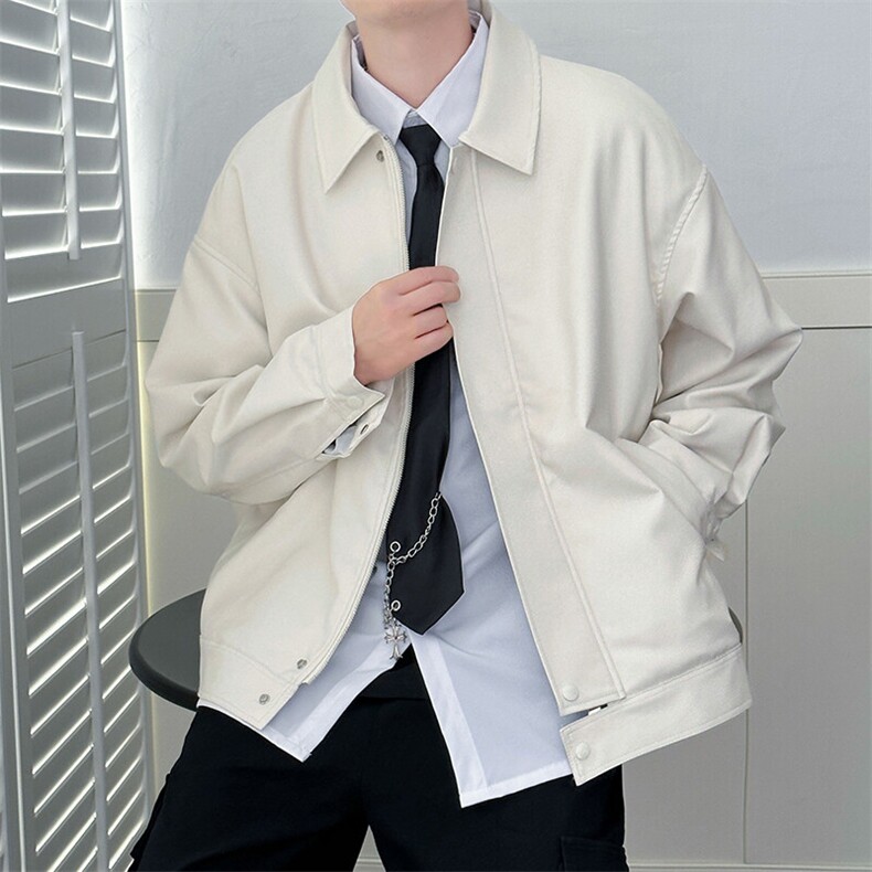 现货-秋季时尚皮衣外套男机车服男士宽松潮流皮夹克休闲A028P95,男装夹克,电商A351