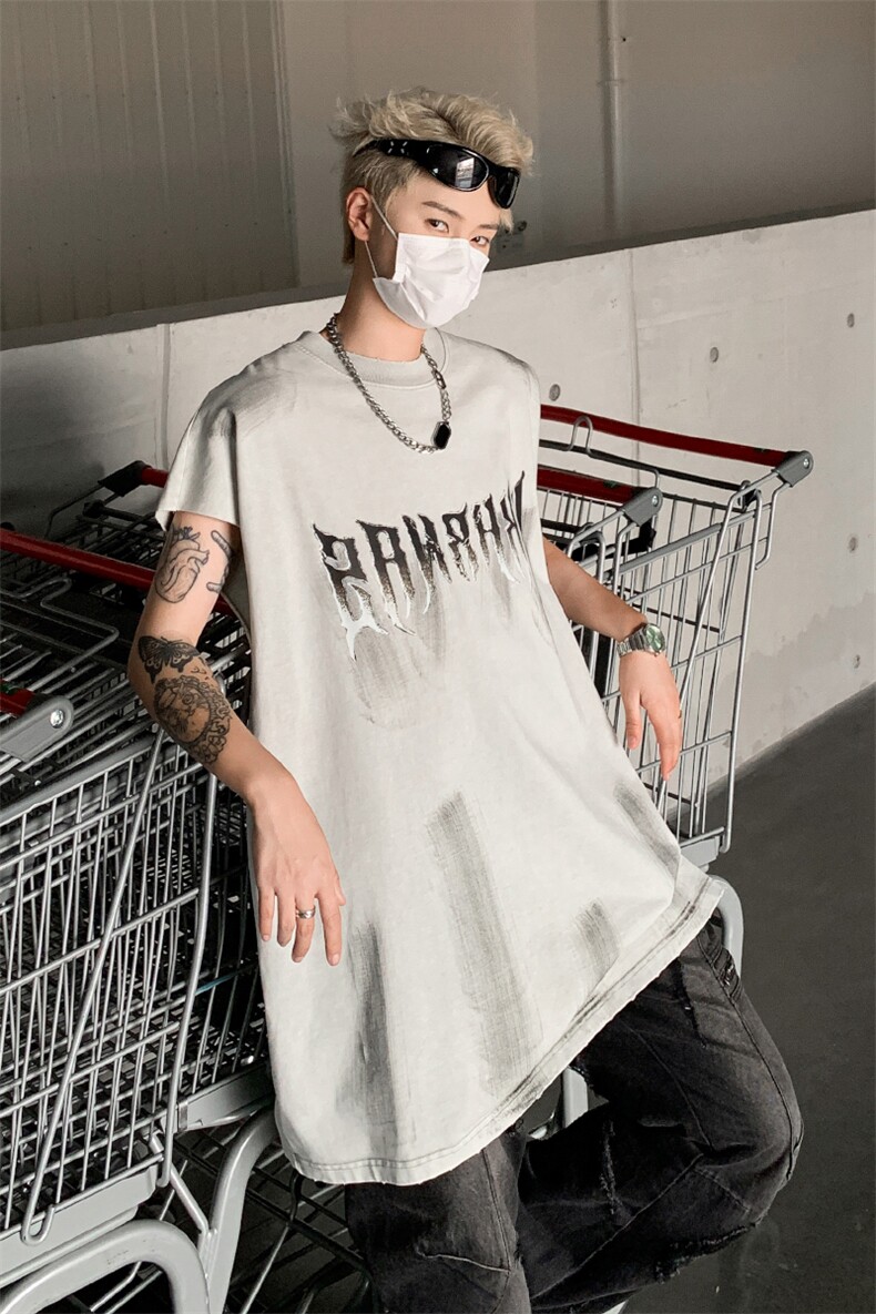 水洗做旧无袖T恤美式夏季坎肩男装背心/马甲XZ514-2-202436-P58,男装背心/马甲,星座514-2(原B239)