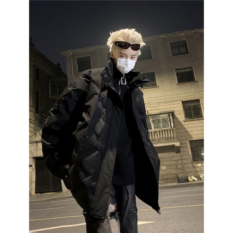 菱形格羽绒棉服男冬痞帅炸街vibe外套立领短款面包服TT3349P59,男装棉衣,星座1013-5