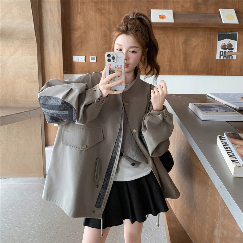 小个子风衣气质短款工装风女春秋常规款秋季翻领时尚牛仔休闲百搭，女装风衣，浙宝208