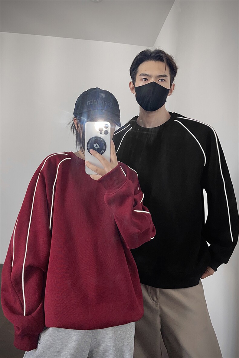 重磅boxy500克抖音得物品质加绒奥粒绒短宽套头圆领RH5345JR-P53,男装卫衣,星座610B-1