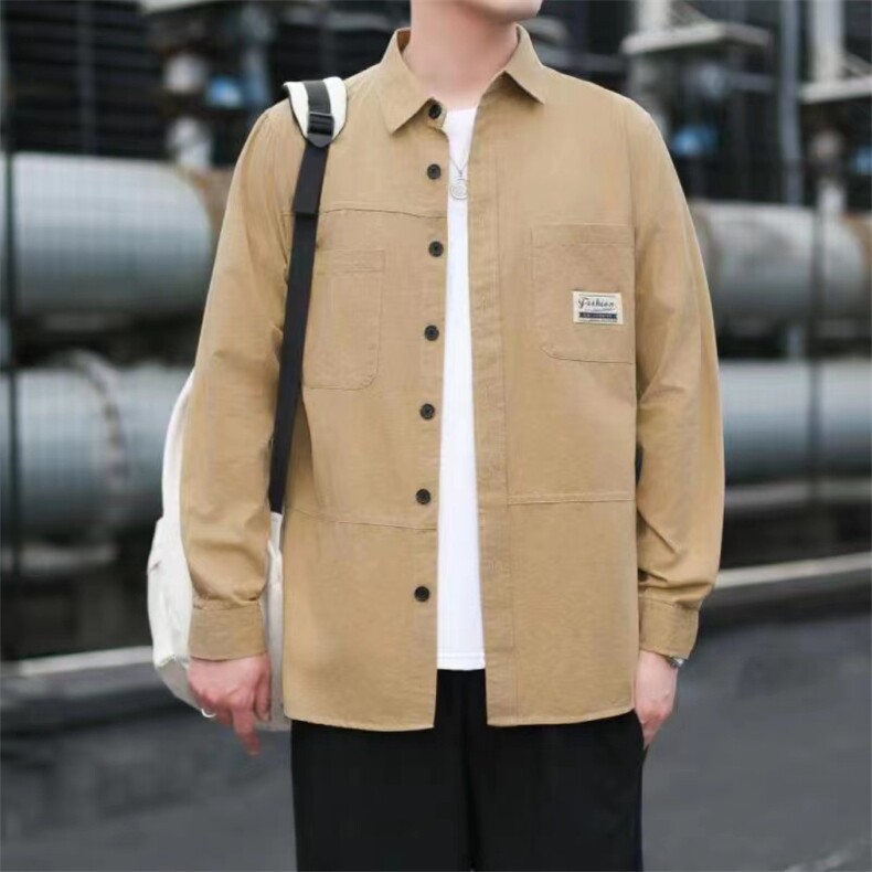 秋装新款男士纯棉长袖衬衫宽松休闲衬衣外套cs888-p40,男装衬衫,星座102C-1(原星座100)