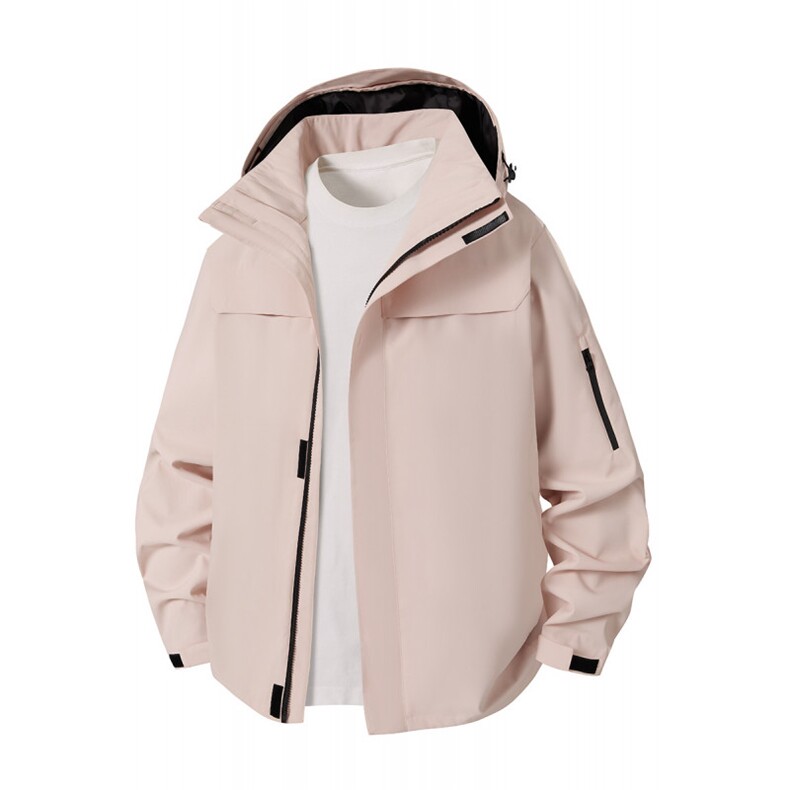 新款男女高品质户外登山服青少年学生冲锋衣夹克外套HS6606图片