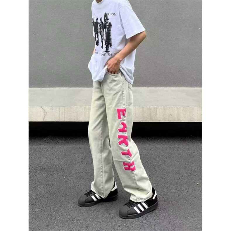 现货！！！刺绣黄泥牛仔裤修身微喇裤子RN612-P45,男装牛仔裤,星座1005-6