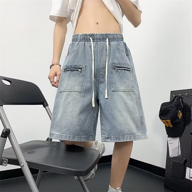 牛仔短裤男士韩版潮流高街百搭2024夏季新款ins五分裤RK1822-P43,男装牛仔裤,星座412-3