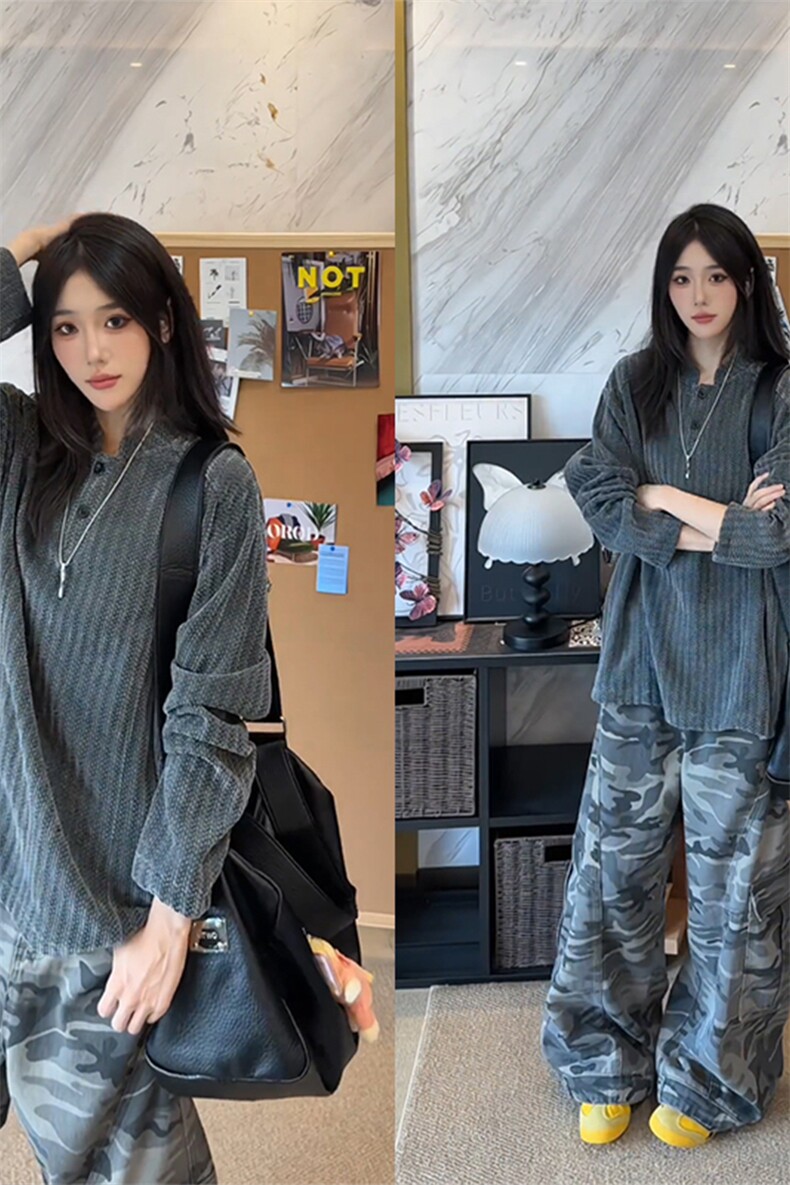 已下单5W件鱼骨纹亨利领美式重磅松弛感长袖T恤T24549-特P25控48,男装T恤,电商A001
