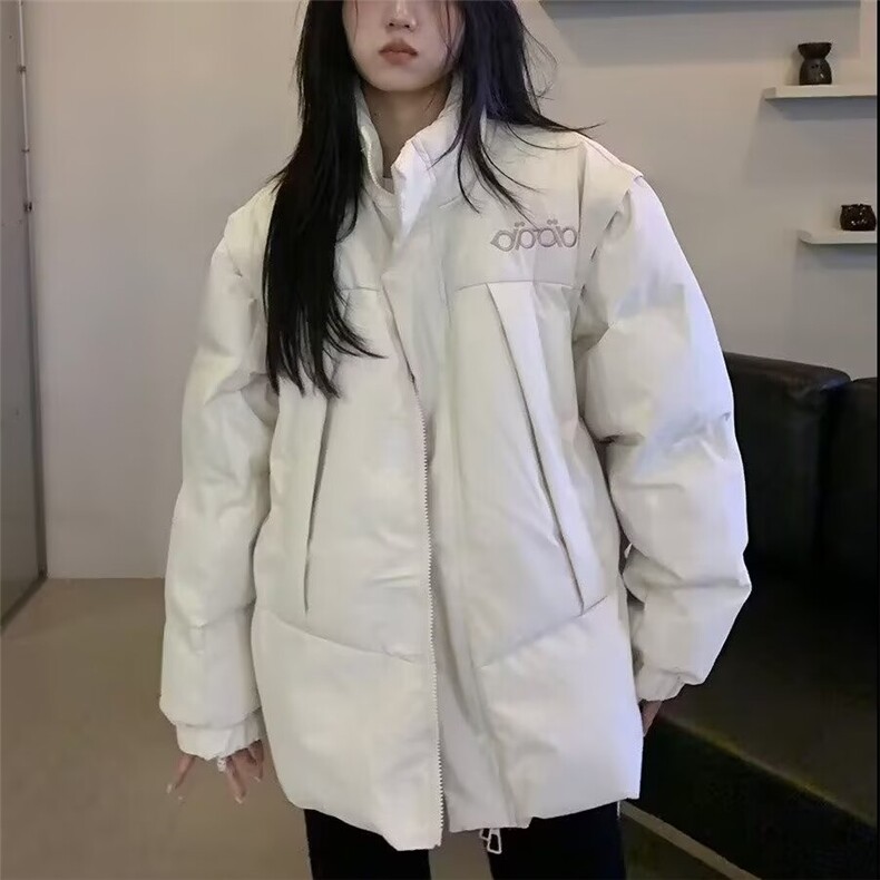 2025新款冬季纯色棉服立领拉链可拆卸宽松棉衣加厚外套情侣男女,男装棉衣,星座506A
