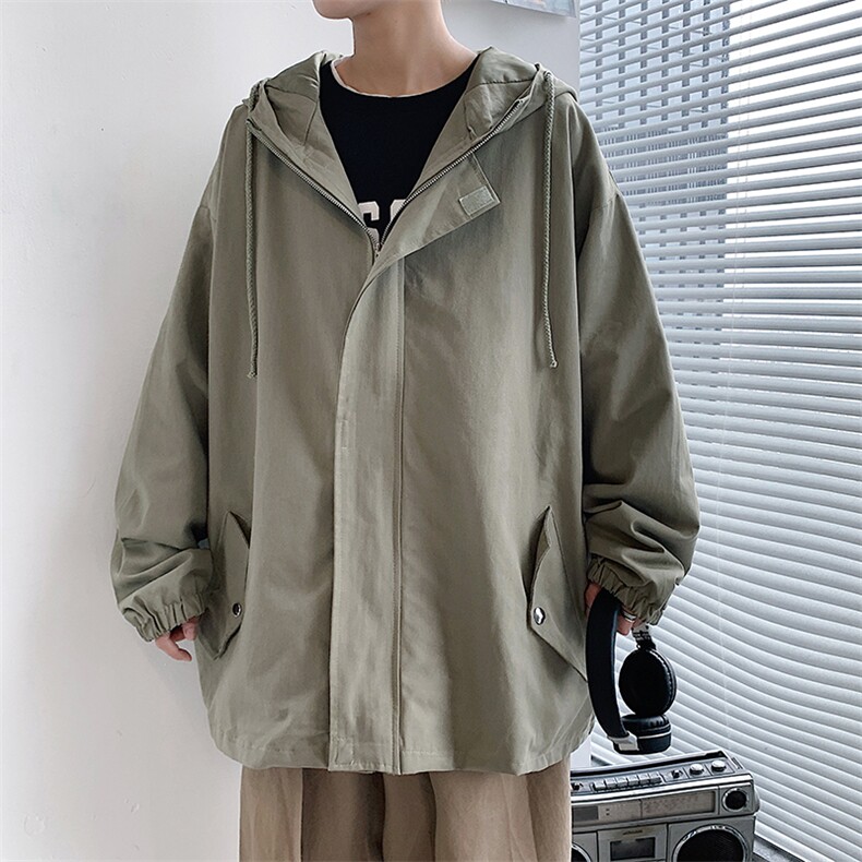 JK41077-P85纯棉连帽夹克男士大码工装夹克男外套男,男装夹克,电商A040