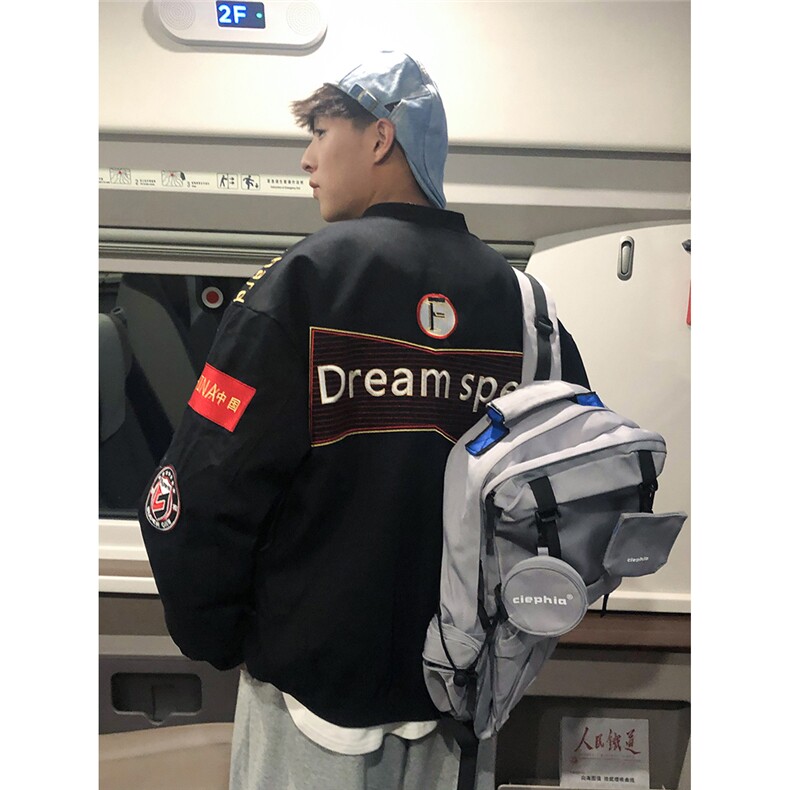 机车赛车棉服外套男冬oversize棒球服美式高级感小众vibe高街棉衣,男装夹克,电商A089-1