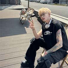 麂皮绒背心坎肩男T恤美式港风潮JB451-特P19控38，男装背心/马甲，电商B370