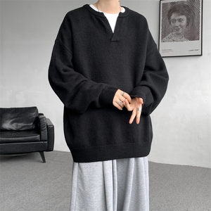 8XL-M高品质V领毛衣大码针织时尚外套慵懒风纯色打底衫MY1508/P68图片