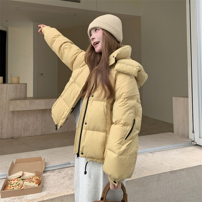 现货新款东大门加厚保暖羽绒服百搭连帽面包服女装外套,女装羽绒服,网红馆