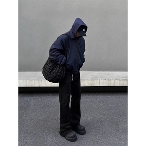 翻领蓝色飞行夹克棉服短款t外套男春秋  网图  1001-1-JQ102-P75图片