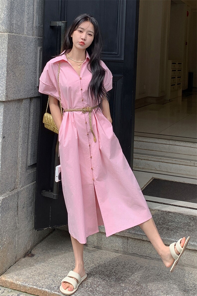 2024新款粉色衬衫长裙212A-8834-P115-K169,女装套装/套裙,浙宝212A