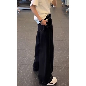 阔腿牛仔裤女春秋季薄款高腰宽松垂感显瘦直筒拖地裤 N2138图片