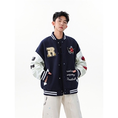 潮牌学院风毛巾绣棒球服夹克WT2537-P95-控168，男装夹克，星座609