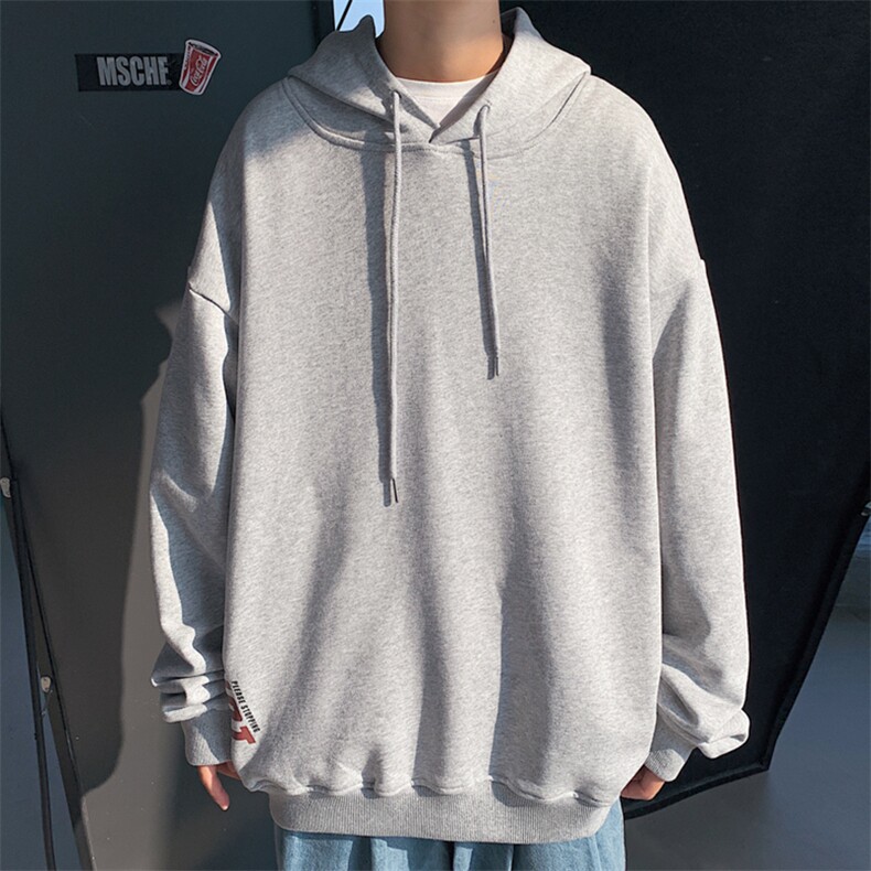 WY2102-P40加绒-P45纯棉连帽卫衣男大码运动帽衫宽松薄外套男,男装卫衣,电商A040