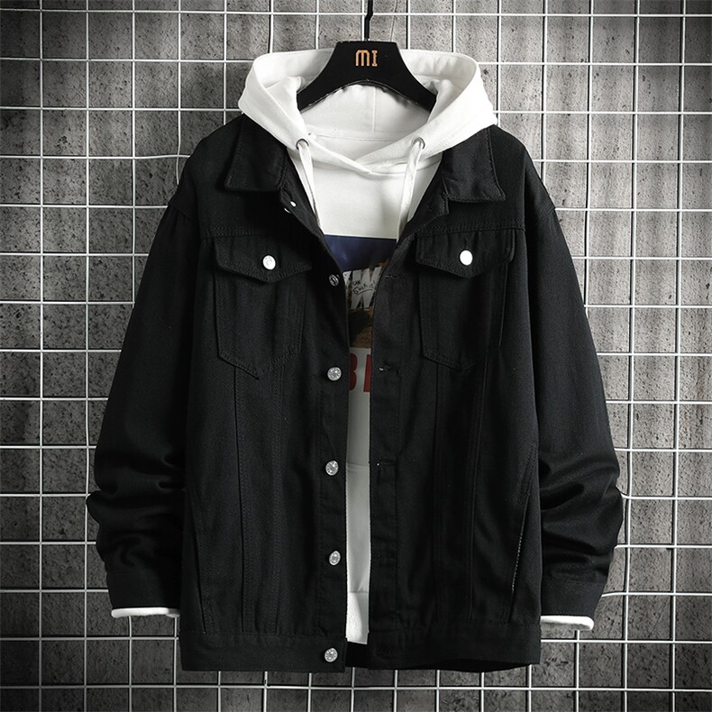 牛仔夹克男大码牛仔外套男茄克NJ77235-P60加绒款-P75,男装夹克,电商A040A
