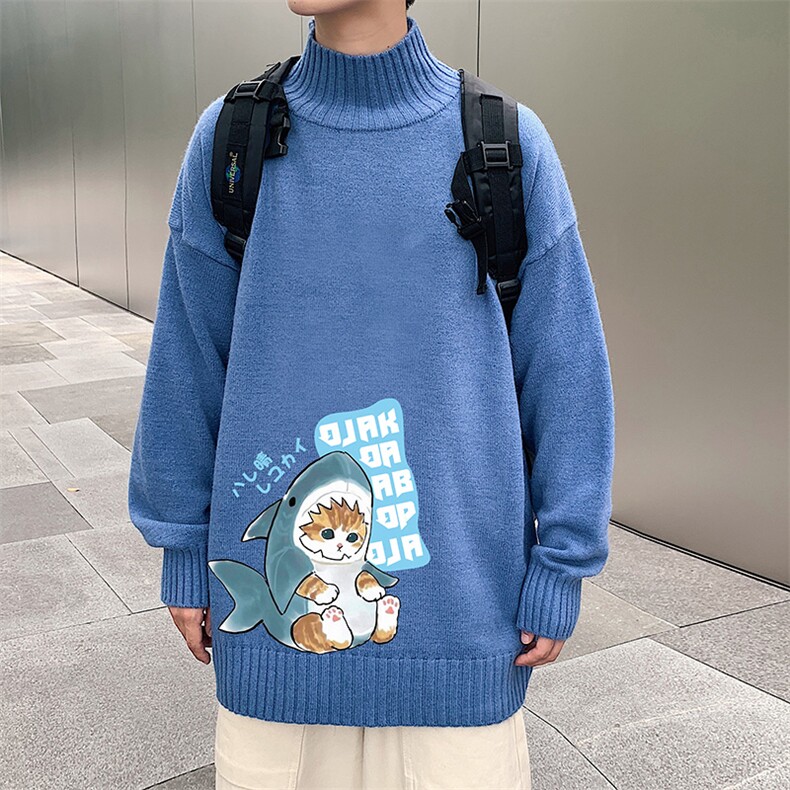M18217-P45加绒款-P65半高领毛衣男士大码针织衫男毛线衣男,男装针织衫/毛衣,电商A040