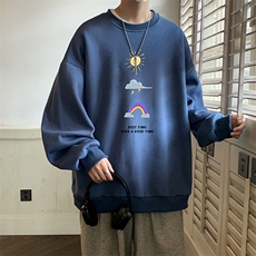圆领卫衣男大码加厚加绒长袖t恤男S6141-P28加绒款-P33，男装卫衣，电商A040
