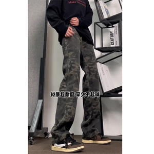 早秋迷彩裤长裤宽松休闲男直筒牛仔裤nk24001-P40图片