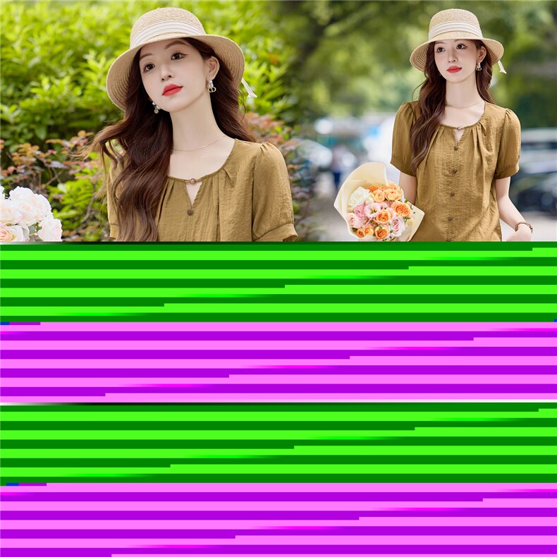 夏季时尚薄套装女2025新款宽松大码短袖衬衫上衣休闲阔腿裤两件套,女装套装/套裙,依万里