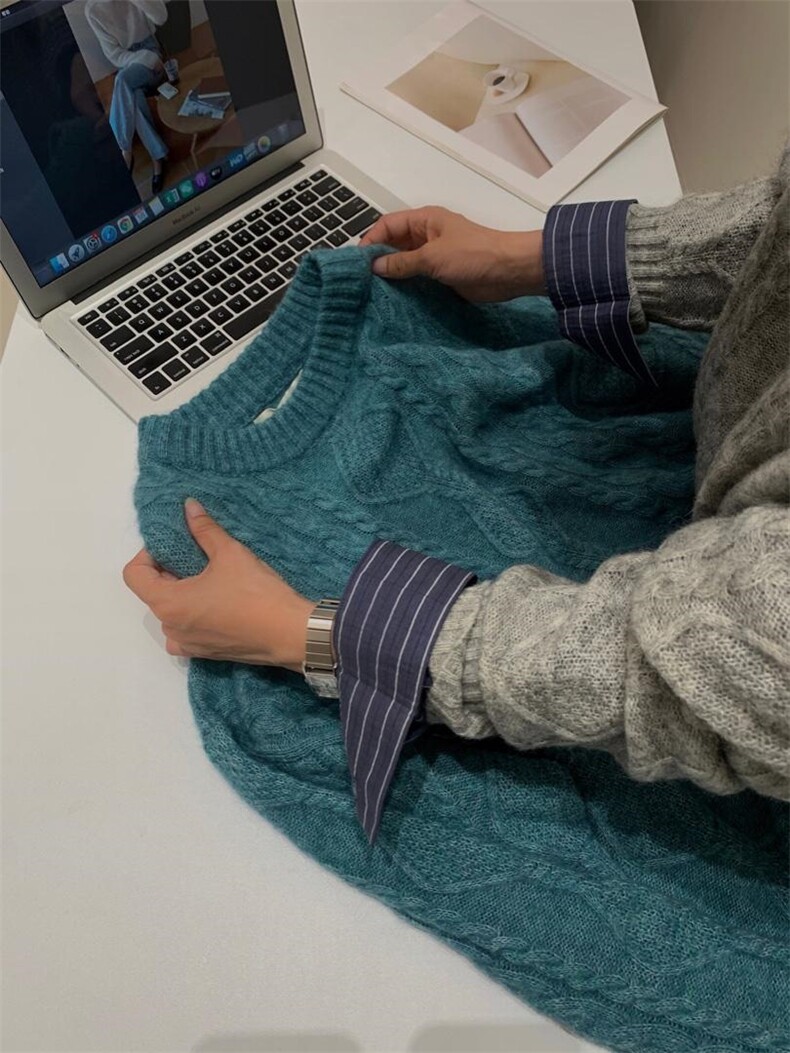 马海毛花毛衣，女装针织衫/毛衣，hello september