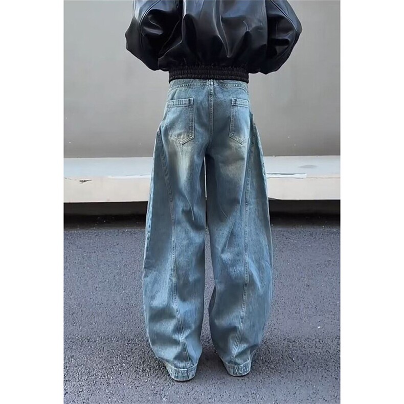 春季美式ins高街hiphop水洗弯刀牛仔裤货号K25128PP60,男装牛仔裤,电商A063