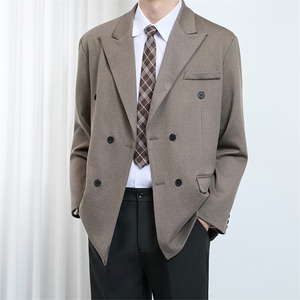 男西装外套毛呢双排扣西服正装新郎结婚礼服大码S-5XL JAK26 P77图片