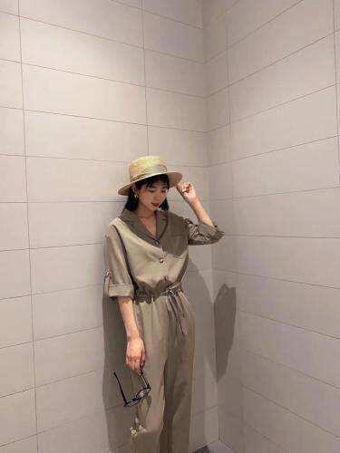 现货2021春季新品慵懒风连体裤简单舒适跑量款，女装连体裤，蓝典